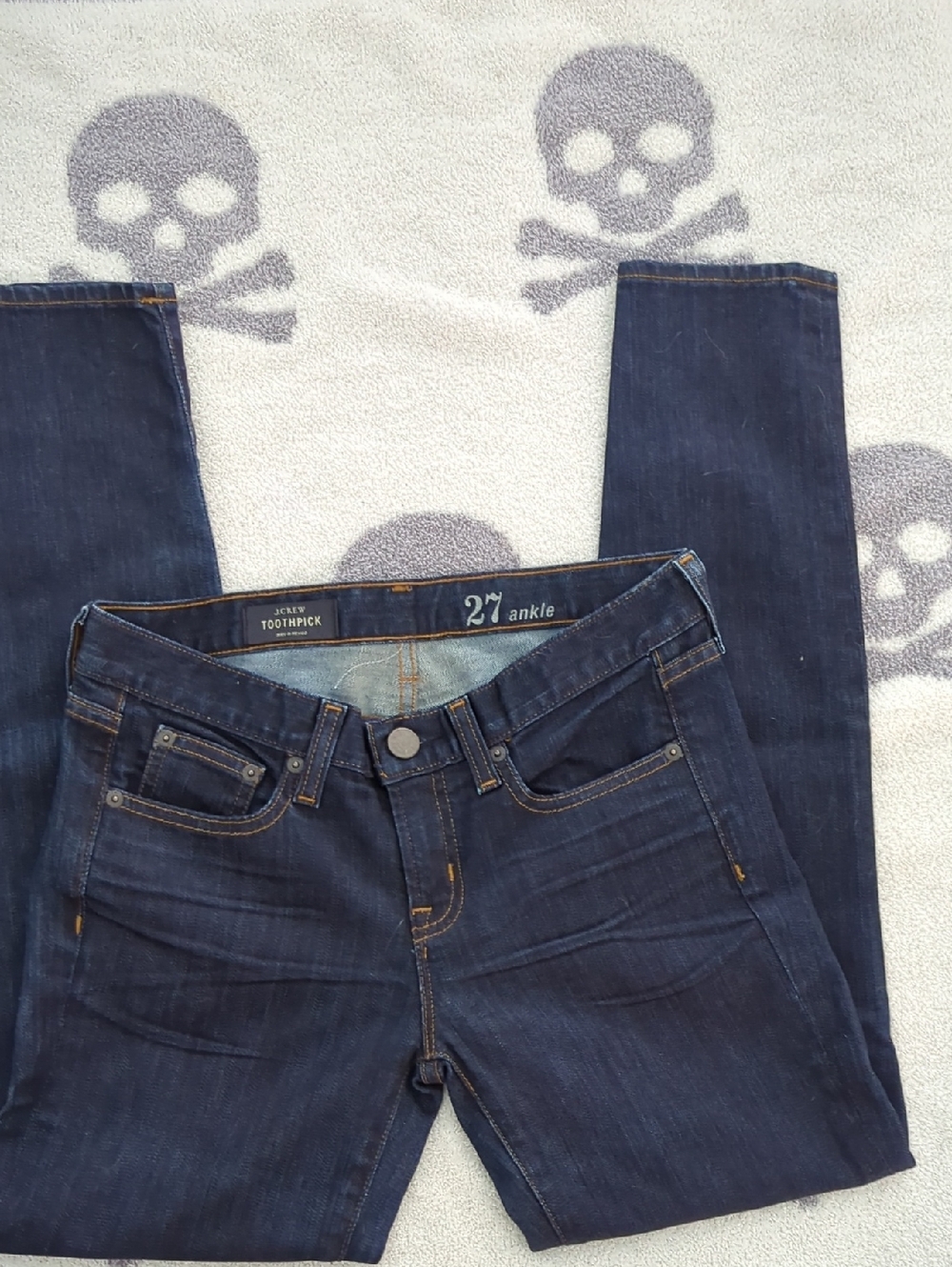 J. Crew Toothpick Ankle Jeans — Dark Indigo Wash